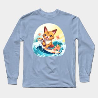 Hawaii-mon Surfing Kitty Long Sleeve T-Shirt